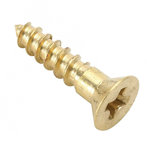 #8 x 3" Phillips Flat Head Brass Wood Screw (300/Pkg.)