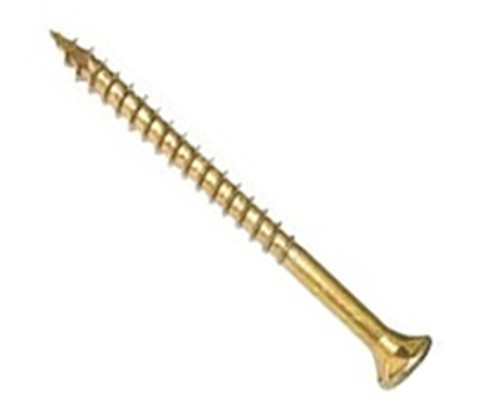 #8 x 1-1/4" Oval Slotted Brass Wood Screw (500/Pkg.)