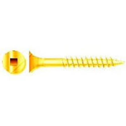 #10 x 3-1/2" Square Drive Bugle Head Deck Screws Zinc Yellow, Hardened (1,500/Bulk Pkg.)