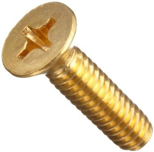 #8-32 x 2" Phillips Flat Head Machine Screws Brass (100/Pkg.)