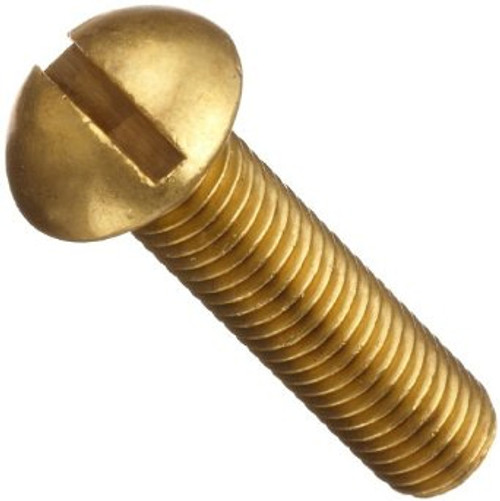 #10-24 x 1" Round Slotted Machine Screws Brass (500/Pkg.)