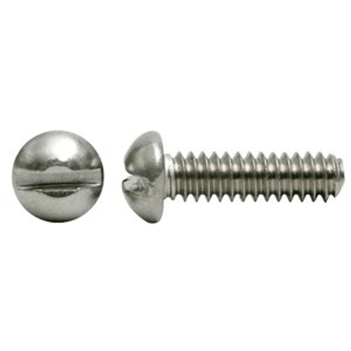 #10-24 x 1/2" Machine Screwss, Round Slotted, 304 Stainless Steel (4,000/Bulk Pkg.)