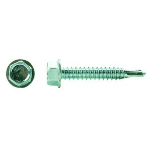 #8-18 x 5/8" Indent Hex Washer Head TEKS/2, Self Drilling Screws, Zinc Cr+3, (10,000/Bulk Pkg.)