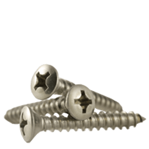 #6 x 1" F/T Self-Tapping Screws Phillips Oval Head Type A 18-8 A2 Stainless Steel (5,000/Bulk Pkg.)