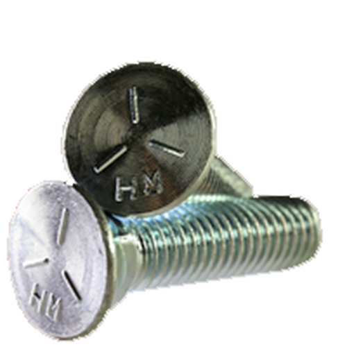 1/2"-13 x 2" Grade 5 Plow Bolts No.3 Head, Full Thread, Zinc (350/Bulk Pkg.)