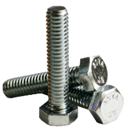 7/16"-14 x 1" Fully Threaded Hex Tap Bolt A307 Grade A Coarse Low Carbon Zinc Cr+3 (50/Pkg.)