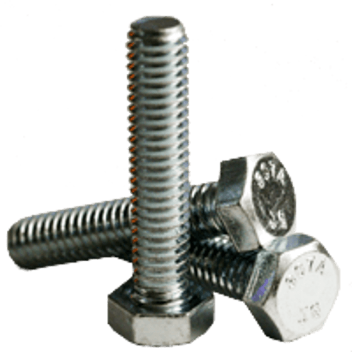 1"-8 x 6" Fully Threaded Hex Tap Bolt A307 Grade A Coarse Low Carbon Zinc Cr+3 (25/Bulk Pkg.)