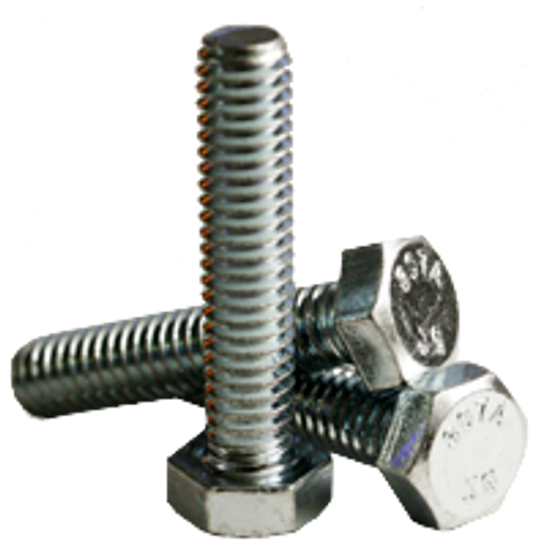 3/4"-10 x 4" Fully Threaded Hex Tap Bolt A307 Grade A Coarse Low Carbon Zinc Cr+3 (5/Pkg.)