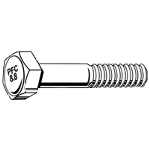 M12-1.75 x 20 mm DIN 933 Hex Cap Screws 8.8 Coarse Med. Carbon Zinc CR+3 (600/Bulk Pkg.)