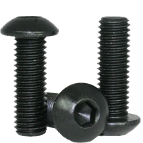 #10-32 x 1-3/8" Fully Threaded Button Socket Caps Fine Alloy Thermal Black Oxide (2,500/Bulk Pkg.)
