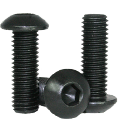 1/4"-28 x 2-1/2" Fully Threaded Button Socket Caps Fine Alloy Thermal Black Oxide (700/Bulk Pkg.)