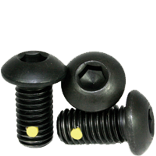 #8-32 x 5/8" Fully Threaded Button Socket Caps Coarse Alloy w/ Nylon-Pellet Thermal Black Oxide (1,000/Bulk Pkg.)