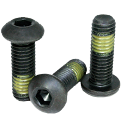 1/4"-20 x 5/8" Fully Threaded Button Socket Caps Coarse Alloy w/ Nylon-Patch Thermal Black Oxide (500/Bulk Pkg.)