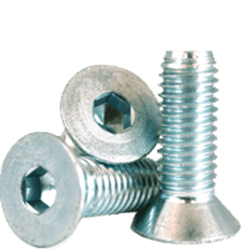 1/4"-20 x 2-1/2" Flat Socket Cap Coarse Alloy Zinc-Bake Cr+3 (1000/Bulk Pkg.)