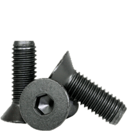 3/8"-16 x 2-1/2" Partially Threaded Flat Socket Caps Coarse Alloy Thermal Black Oxide (300/Bulk Pkg.)