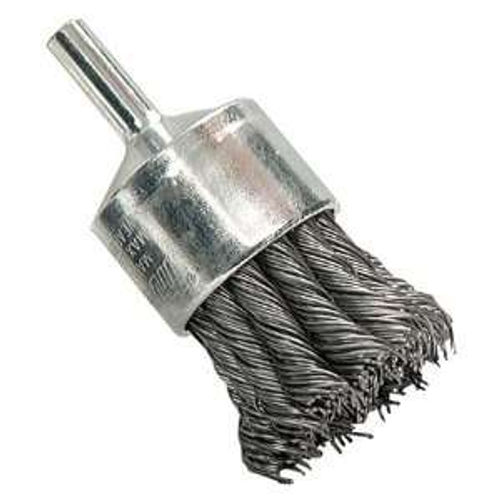 Knot End Brushes for Drills and Die Grinders - Stainless Steel - 1" x 1/4" Shank, Mercer Abrasives 181020B (20/Bulk Pkg.)