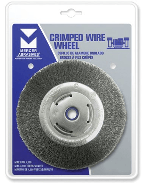 Crimped Wire Wheels for Drills and Die Grinders - Stainless Steel - 2" x 1/4" Shank, Mercer Abrasives 182030B (20/Bulk Pkg.)