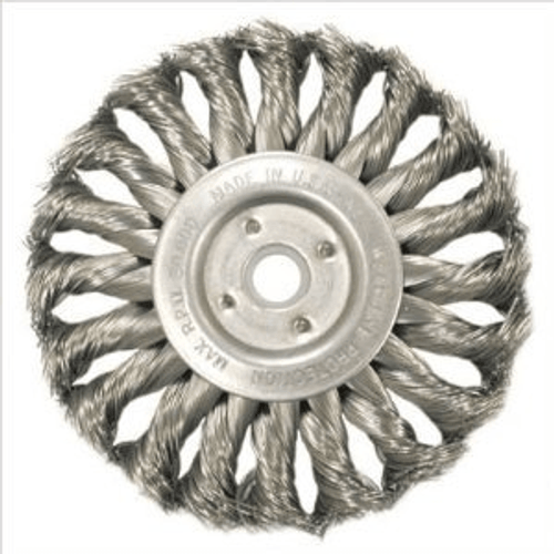 Knot Wire Wheels for Bench/Pedestal Grinders - Carbon Steel - 8" x 5/8" x (1/2", 5/8"), Mercer Abrasives 184020 (6/Bulk Pkg.)