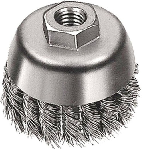 Knot Cup Brushes for Right Angle Grinders - Carbon Steel - 6" x 5/8"-11  Heavy Duty, Mercer Abrasives 189050 (6/Bulk Pkg.)