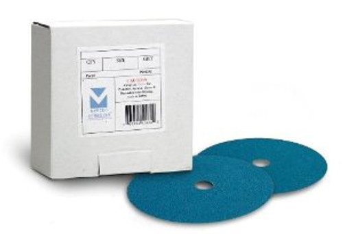 Resin Fibre Discs - Zirconia 4-1/2" x 7/8" Hole, Grit:60, Mercer Abrasives 307060 (25/Pkg.)