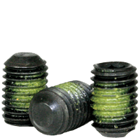 #8-32 x 3/8" Socket Set Screws Flat Point Coarse Alloy w/ Nylon-Patch Thermal Black Ox (1,000/Bulk Pkg.)