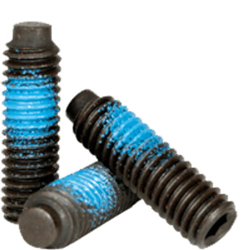 3/8"-16 x 3/4" Socket Set Screws 1/2 Dog Point Coarse Alloy w/ Nylon-Patch Thermal Black (700/Bulk Pkg.)