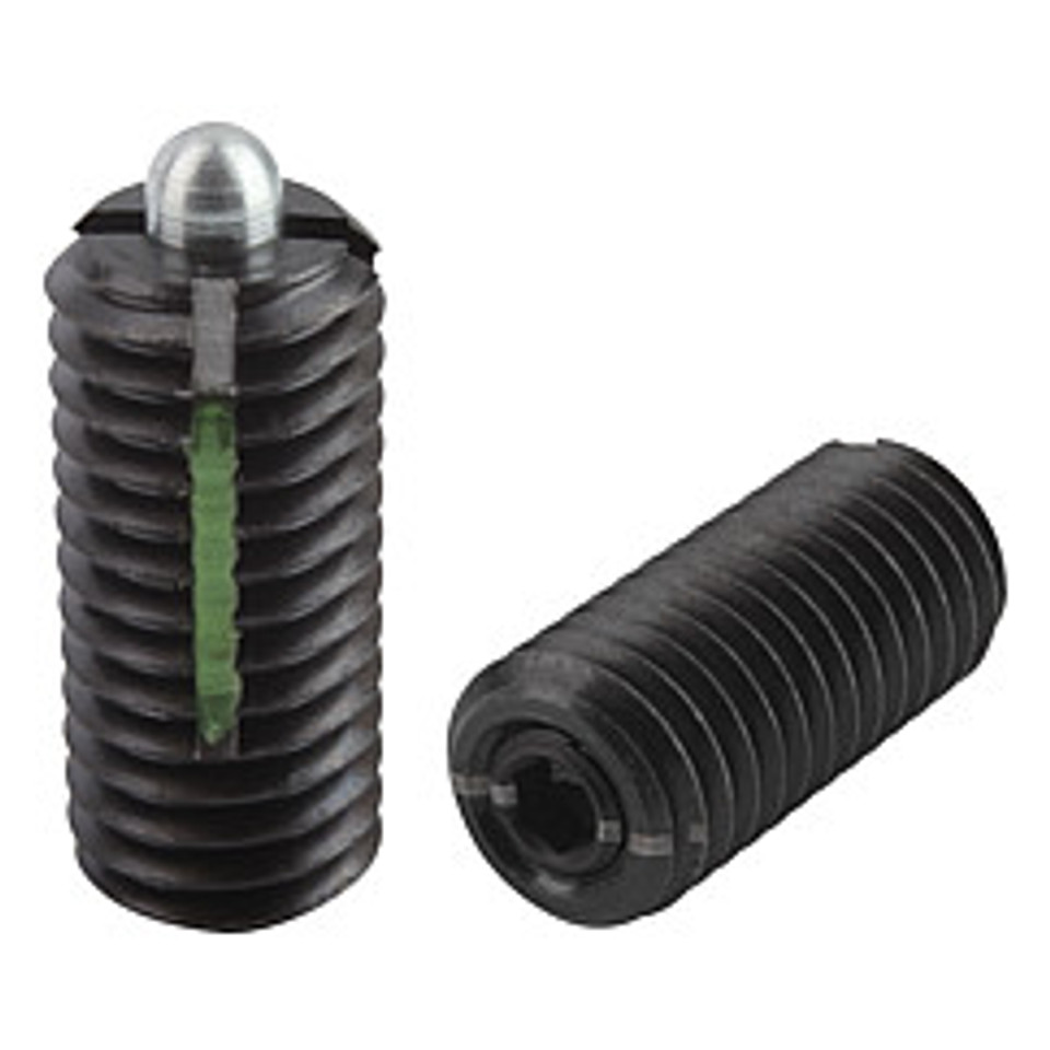 Kipp M12 Spring Plungers, LONGLOK, Pin Style, Hexagon Socket, Steel