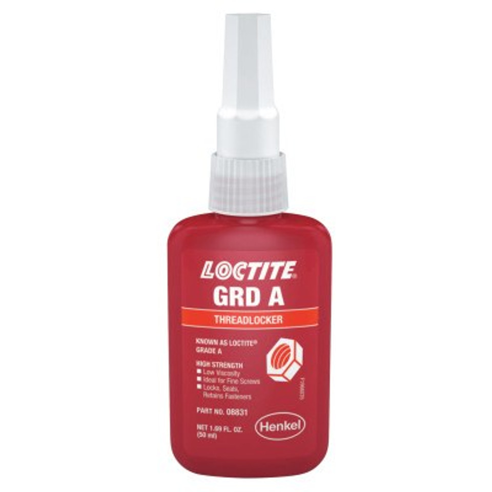 Loctite Grade A Threadlockers, 50 mL, Red, 1/BTL AFT Fasteners
