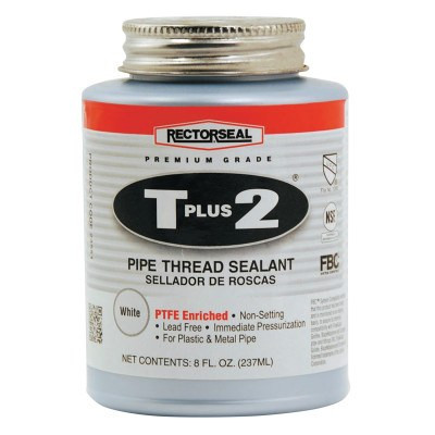 Rectorseal T Plus 2 Pipe Thread Sealants, 1/2 Pint Can, White, 1/CAN