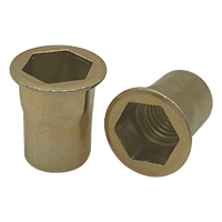 832 UNC (.080.130) Steel Hex Rivet Nuts Zinc Yellow Cr+3 (Inch) (1000