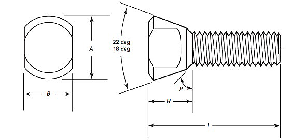 Clipped Head Plow Bolt Dimensions