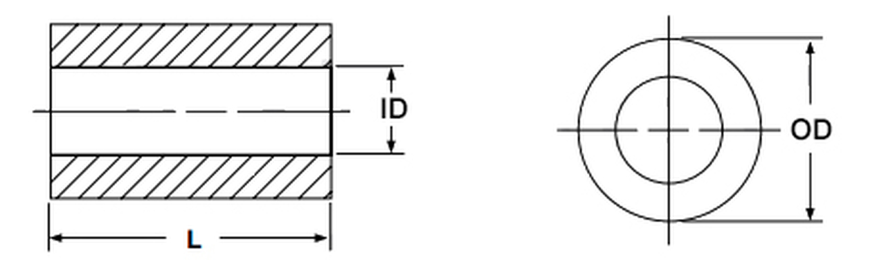 Round Spacers Dimension Diagram