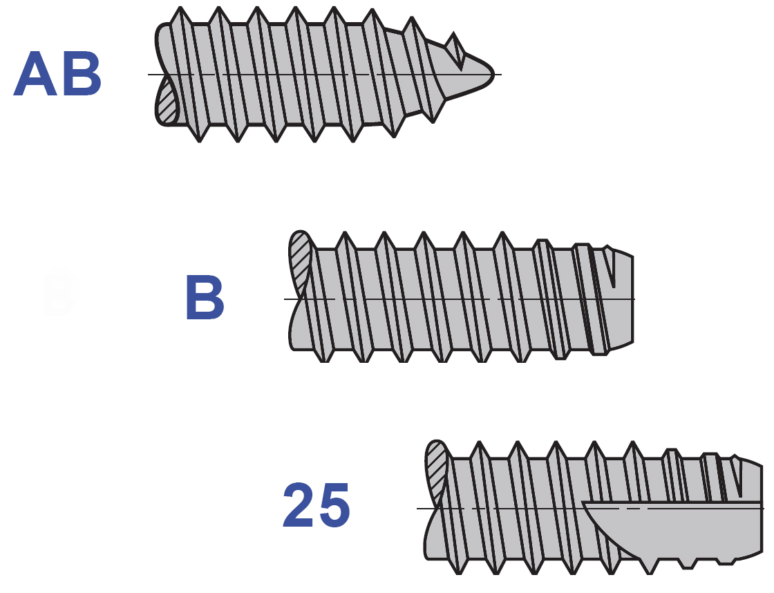 Self Tapping Screws Hole Size Data Drawing