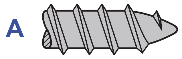 Self Tapping Screws Hole Size Data Type A Drawing