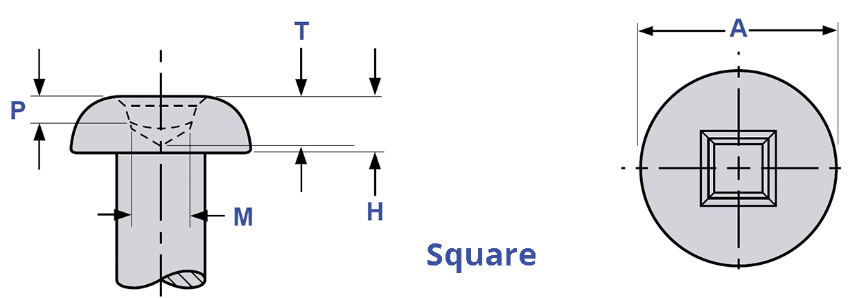 Square Drive Pan Head Machine Screw Drawing