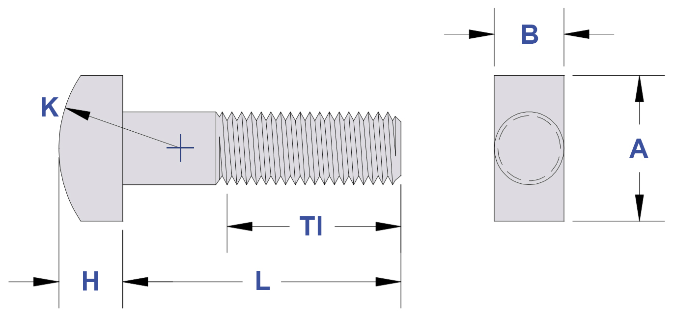 T Head Bolt Drawing