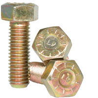 9//16/"-18 x 5/" Fine Thread Grade 8 Hex Cap Screw Bolt Yellow Zinc Made in Canada