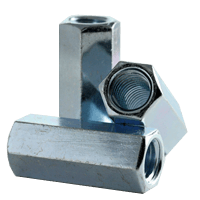 1/4-20 x W3/8 x L7/8 A563 Coupling Nuts Zinc | AFT Fasteners