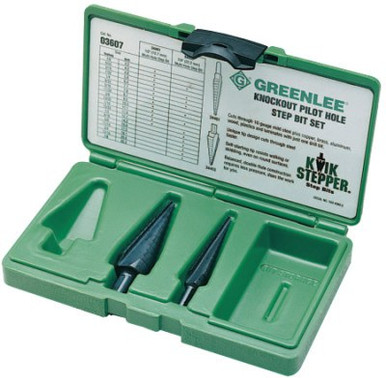   / K6K33143 STEP ステップ Greenlee Kwik Stepper Step Bit Kit, Dual Flute Cutting Edge, 1-3/8