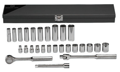 Wright Tool 339 3/8 Drive 31 Piece Standard and Deep Socket Set 6-Point