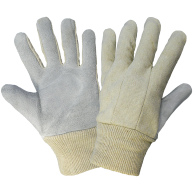 Economy Gunn Cut Pattern Split Cowhide Leather Palm Gloves - 2300