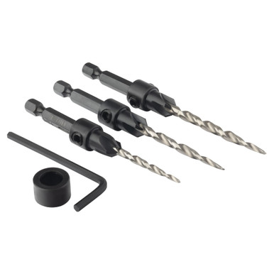 22-Piece Tapered Wood Screw Countersink Drill Bit Set - #5 To #12, HSS 4241