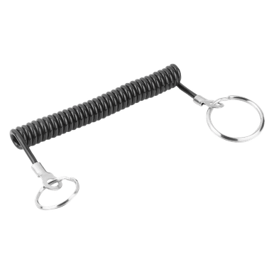 Kipp Safety Spiral Cables, w/Key Ring, L=200 mm, Steel, (Qty:10