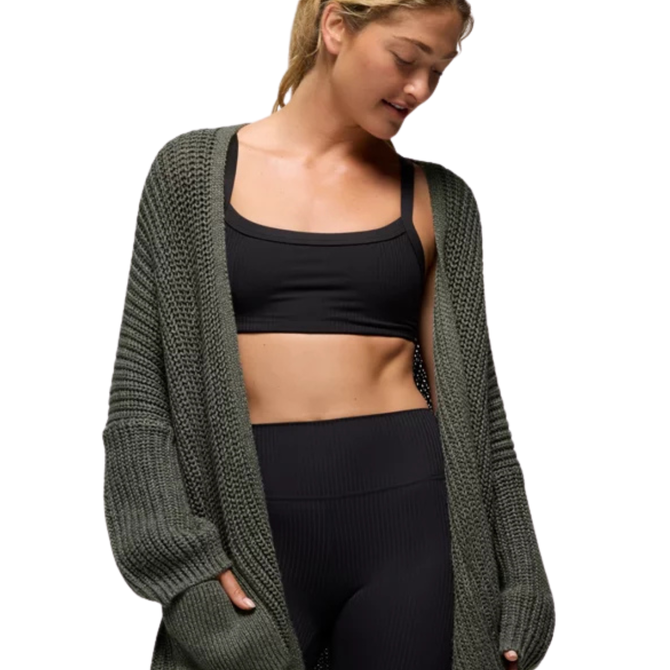 Prana Sunday River Long Cardigan - THYME