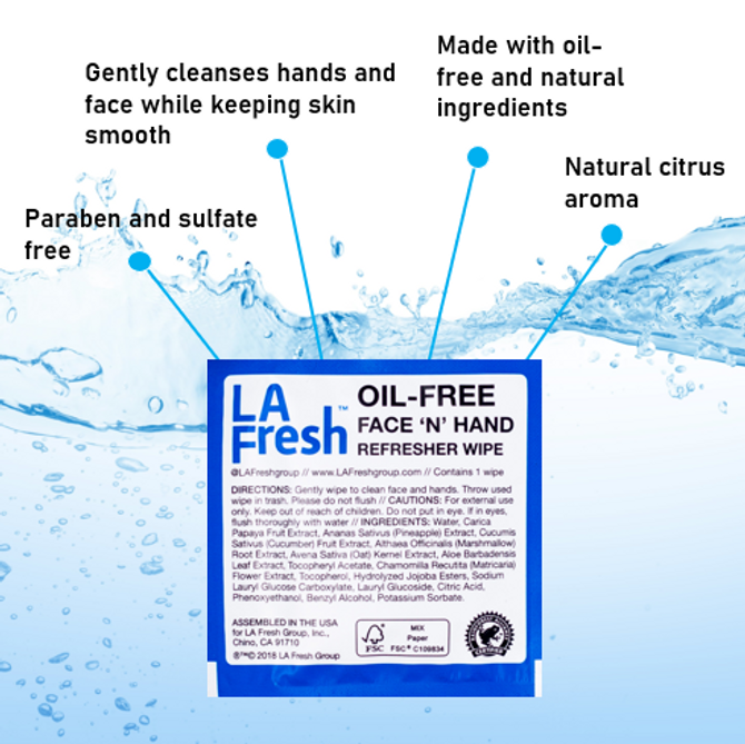 LA Fresh Oil Free Face Refresher Wipes
