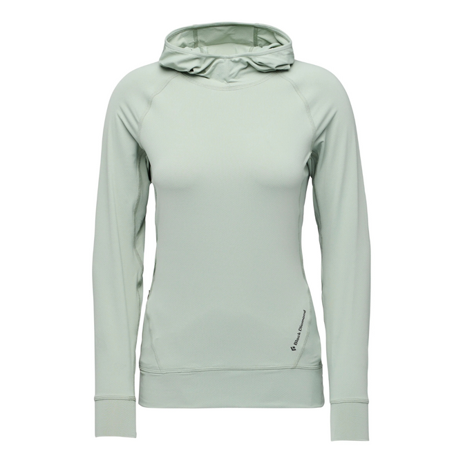 Black Diamond Women's Long Sleeve Alpenglow Hoody in Agave