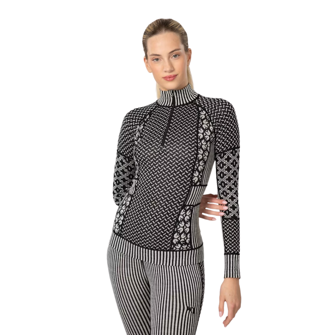 Kari Traa Smekker Half-Zip Baselayer - 100% Merino Wool Black