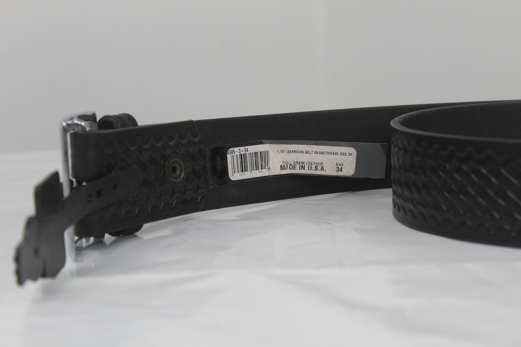 Boston Leather 1 3/4" Garrison Uniform Trouser Belt (Basketweave) 4