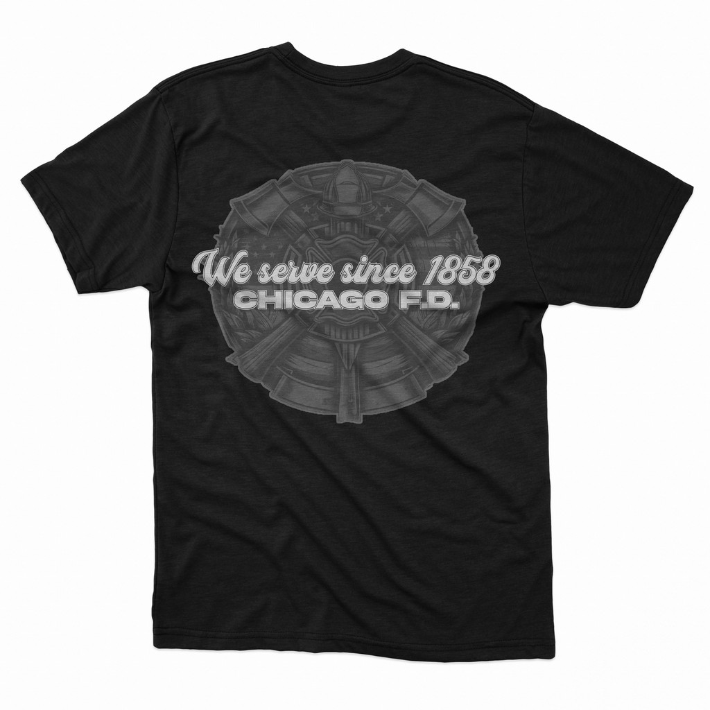 Est 1858, Chicago F.D. Black T-Shirt