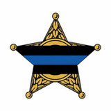 Thin Blue Line Decal - Window Size (STAR) Thin Blue Line Decal - Window Size (STAR)